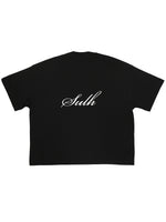 Cursive Boxy Tee - Black