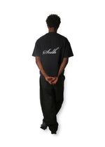 Cursive Boxy Tee - Black