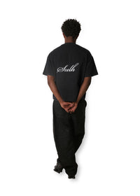 Cursive Boxy Tee - Black